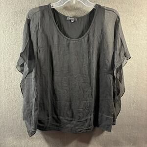 drew women silk top medium black neutral minimalist flowy dainty‎ fairy grunge